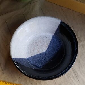 Elegant Black and Blue Ceramic Dish